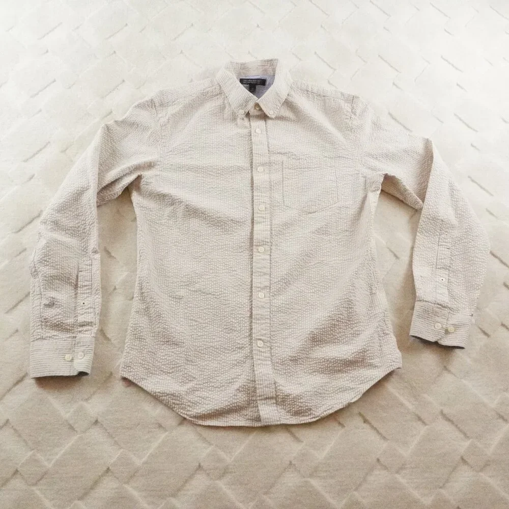 Banana Republic Cream Casual Button Down Shirt - Picture 1 of 12